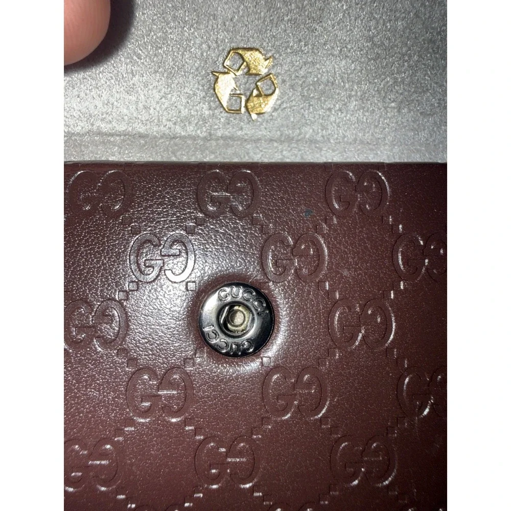 Gucci GG Guccissima Brown Foldable Eyeglass Sunglasses‎ Case w/ Cloth Card